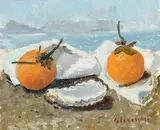 Giovanni Colacicchi, Natura morta sulla spiaggia, oil on canvas
