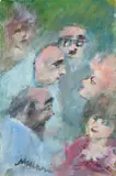 Figure by Mino Maccari, oil on canvas board, offered Apr 2011