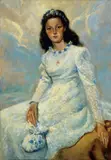 Michele Ortino, Ritratto di fanciulla, 1950, oil on panel