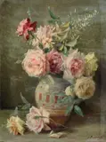 Vaso con rose by Licinio Barzanti, oil on canvas, offered Apr 2011