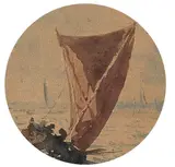 Attilio Pratella, Barca a vela, watercolour on paper