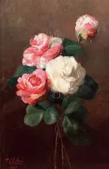Tito Chelazzi, Rose, 1890, oil on panel