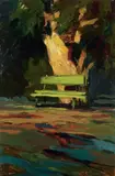 La panchina verde by Renato Natali, oil on panel, offered Apr 2011