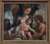 Felice Riccio, Madonna col Bambino e i Santi Elisabetta e Giovannino, oil on canvas