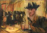 Fumatore al caffè by Roberto Marcello Iras Baldessari, 1919, oil on cardboard, offered Nov 2010
