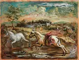 Giorgio de Chirico, Cavalli in un paesaggio