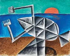 Victor Brauner, Senza titolo, 1956, oil on canvas