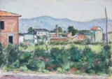 Paesaggio by Ardengo Soffici, 1962, oil on cardboard, offered Nov 2010