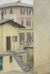 Giorgio Morandi, Cortile di via Fondazza, 1954, oil on canvas