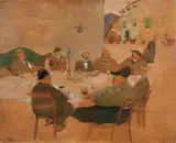 Lorenzo Viani, Pensione di famiglia (La pensione Rugiadini), 1927, Tempera