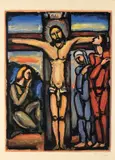 Georges Rouault, Christ en croix, 1936, Acquatinta a colori