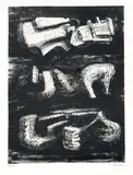Henry Moore, Three sculptural objects, 1973, lithograph a colori