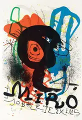 Manifesto per l'esposizione «Sobreteixims» by Joan Miró, 1973, lithograph a colori, offered Nov 2010