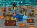 Spiaggia delle valigie by Antonio Possenti, oil on panel, offered Nov 2010