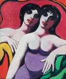 Pompeo Borra, Le amiche, 1968, oil on canvas
