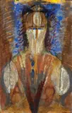 Bruno Ceccobelli, Sollievo in rilievo, 1988, oil on paper