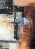 Mario Nuti, Serie La città, 1964, oil and mixed media on card