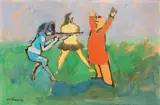 La cattura by Mino Maccari, 1963, oil on panel, offered Nov 2010