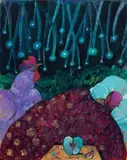 Un gallo notturno by Antonio Possenti, 2005, oil on compensato, offered Nov 2010