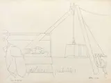 Valerio Adami, Pelouse (interdite), 1974, pencil on paper