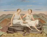 Edita Broglio, Progetto per «Le villeggianti», oil on panel
