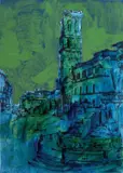 Piazza d'Italia by Tano Festa, 1984, enamel on canvas emulsionata, offered Nov 2010