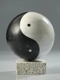 Rotella, Mistero, 1997, scultura in marble on base in granito