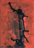 Joe Colombo, Senza titolo, mixed media on paper applicata on panel