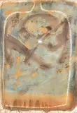 Antoni Tàpies, Bottella y etiqueta, 1979, mixed media and collage on paper