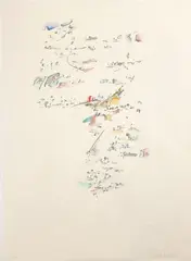 «Love concerto» e «Carol sang it first» by John E. Dowell Jr., 1972, ink and tempera on paper, offered Nov 2010