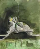 Graham Sutherland, Form in movement, 1979, mixed media on paper