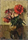 Giulio Salti, Fiori rossi, 1926, oil on cardboard
