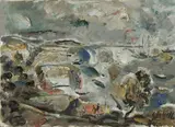 Emanuele Cappello, Paesaggio, 1970, oil on canvas