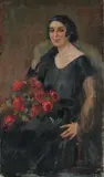 Cipriano Mannucci, La signora delle rose, oil on canvas