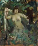 Giulio Salti, Nudo di donna, oil on masonite