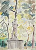 «Statue alle Tuileries» e «Paesaggio» by Osvaldo Medici Del Vascello, 1929, watercolour on paper, offered Oct 2010