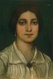 Ritratto di donna by Otto Vermehren, 1913, oil on panel, offered Oct 2010