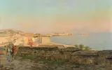 Edoardo Monteforte, Veduta di Napoli, oil on canvas
