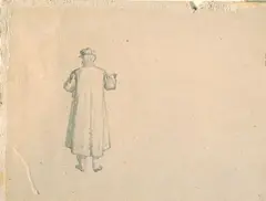 Raffaello Sernesi, Luigi Sernesi visto di schiena, pencil on paper