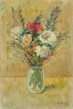 Oreste Zuccoli, Fiori, oil on canvas