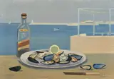 Paesaggio marino con natura morta by Giovanni March, 1966, oil on canvas, offered Oct 2010