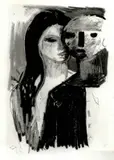Bruno Paoli, Figure, 1973, mixed media on card