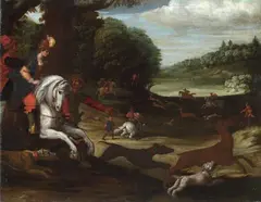 Antonio Tempesta, Caccia al cervo, oil on canvas