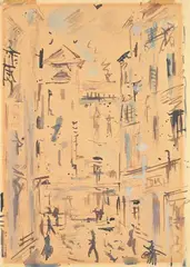 Bologna - via Fossalta by Filippo de Pisis, 1940, watercolour on paper, offered May 2010