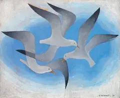 Thayaht, Gabbiani, 1931, oil on panel