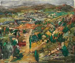 Dinamica di un paesaggio by Tato, 1928, oil on compensato, offered May 2010