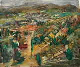 Tato, Dinamica di un paesaggio, 1928, oil on compensato