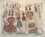 Donne che salutano by Massimo Campigli, 1957, oil on canvas, offered May 2010