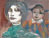 Arlecchino by Mino Maccari, 1967, oil on canvas board, offered May 2010