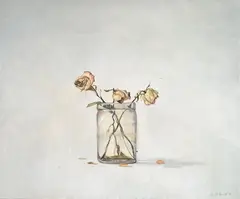 Claudio Bonichi, Le tre rose, 1997, oil on canvas